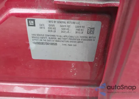 2013 Cadillac Cts Luxury from USA, damaged, VIN 1G6DG5E57D0108526